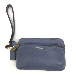 Coach Blue Leather Wristlet